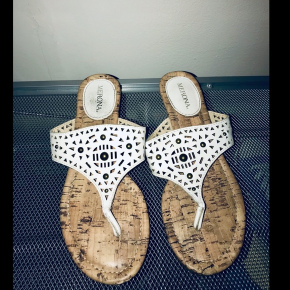 Merona Shoes - White merona slip on sandals